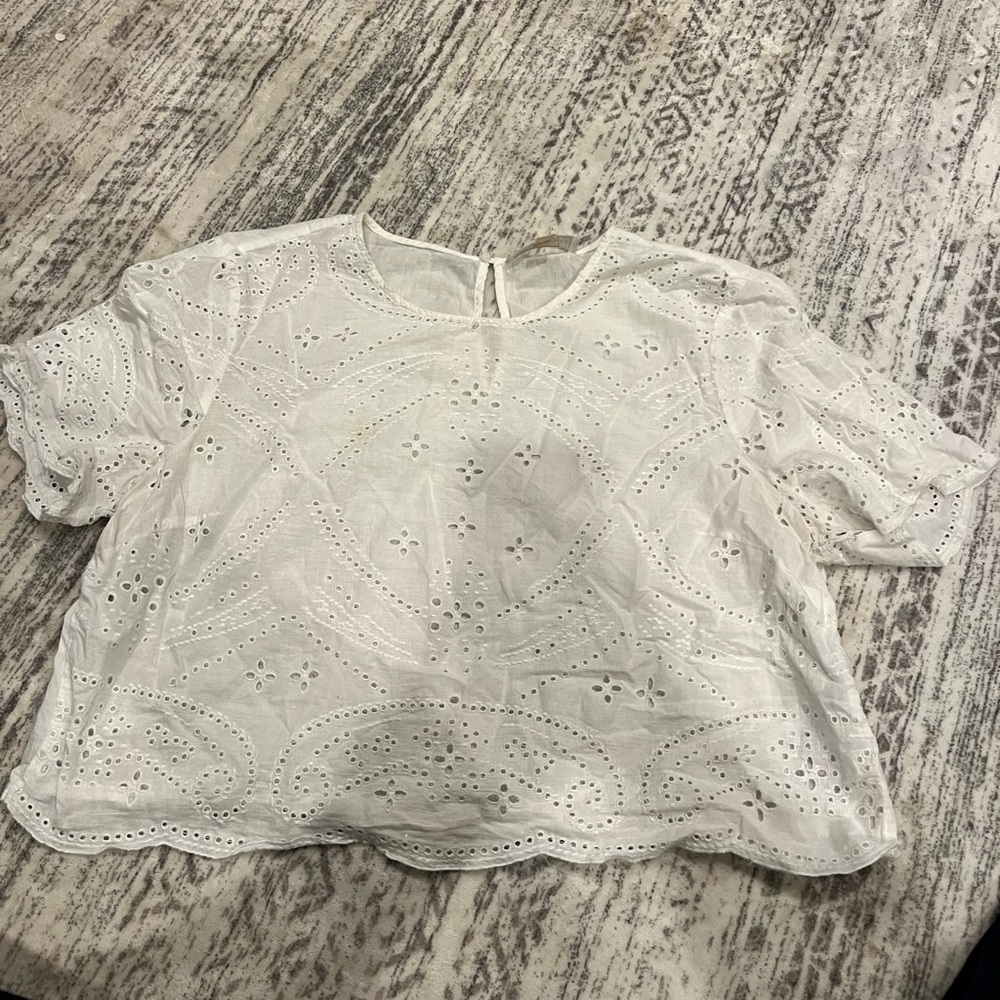 Michael Kors White Eyelet Blouse